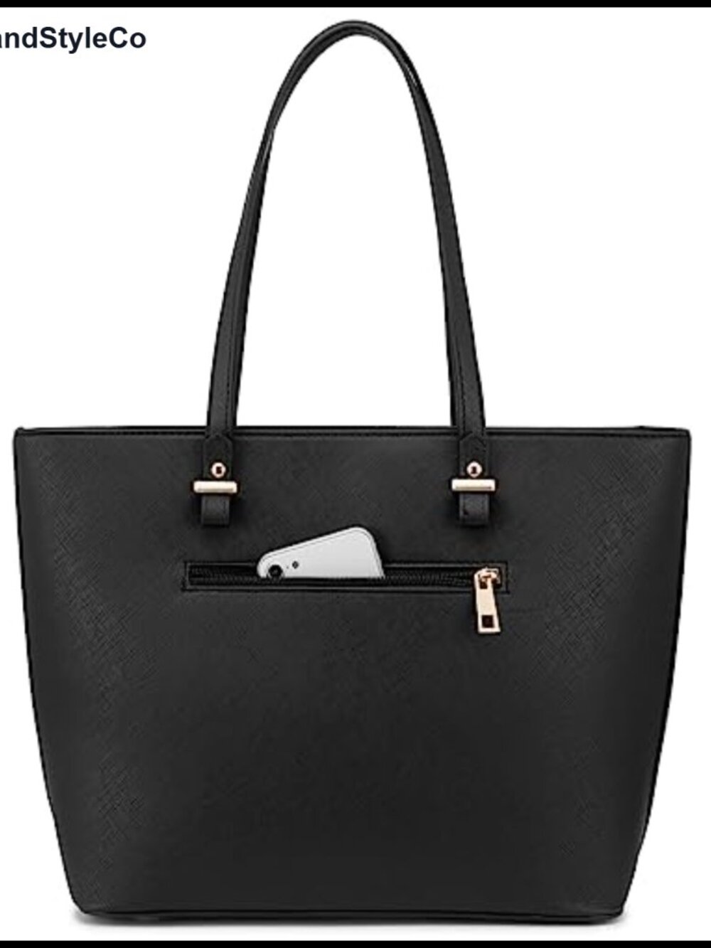 Faux Leather Tote Bag for Women 13" Laptop Satchel Shoulder Handbag with